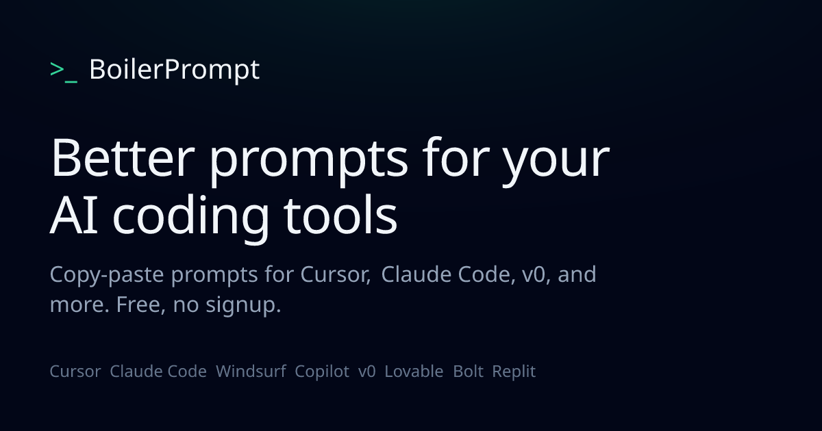 BoilerPrompt screenshot